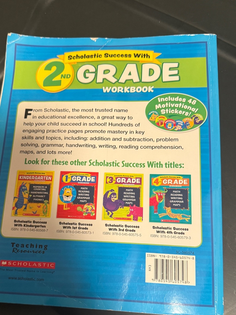 Scholastic 2nd Grade Workbook - Bright Blue Cover with Red Elephant - Picture 4 of 4